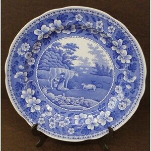 Vtg. Spode Blue Room Milkmaid 10” Dinner Plate Traditions Series England